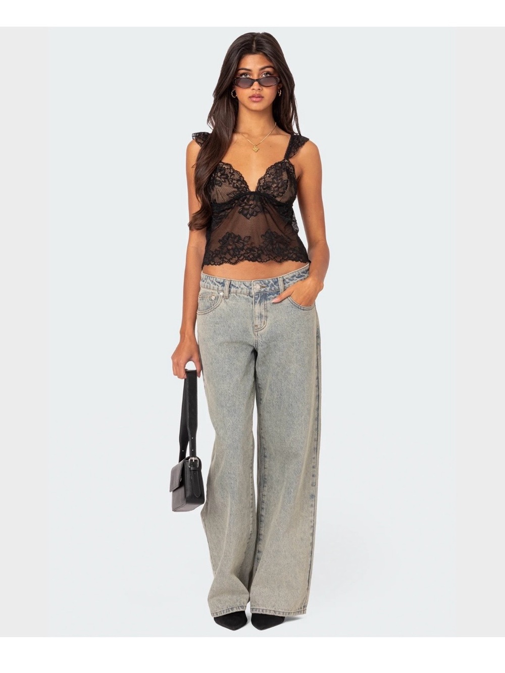 Edikted Women's Black Lace Camisole